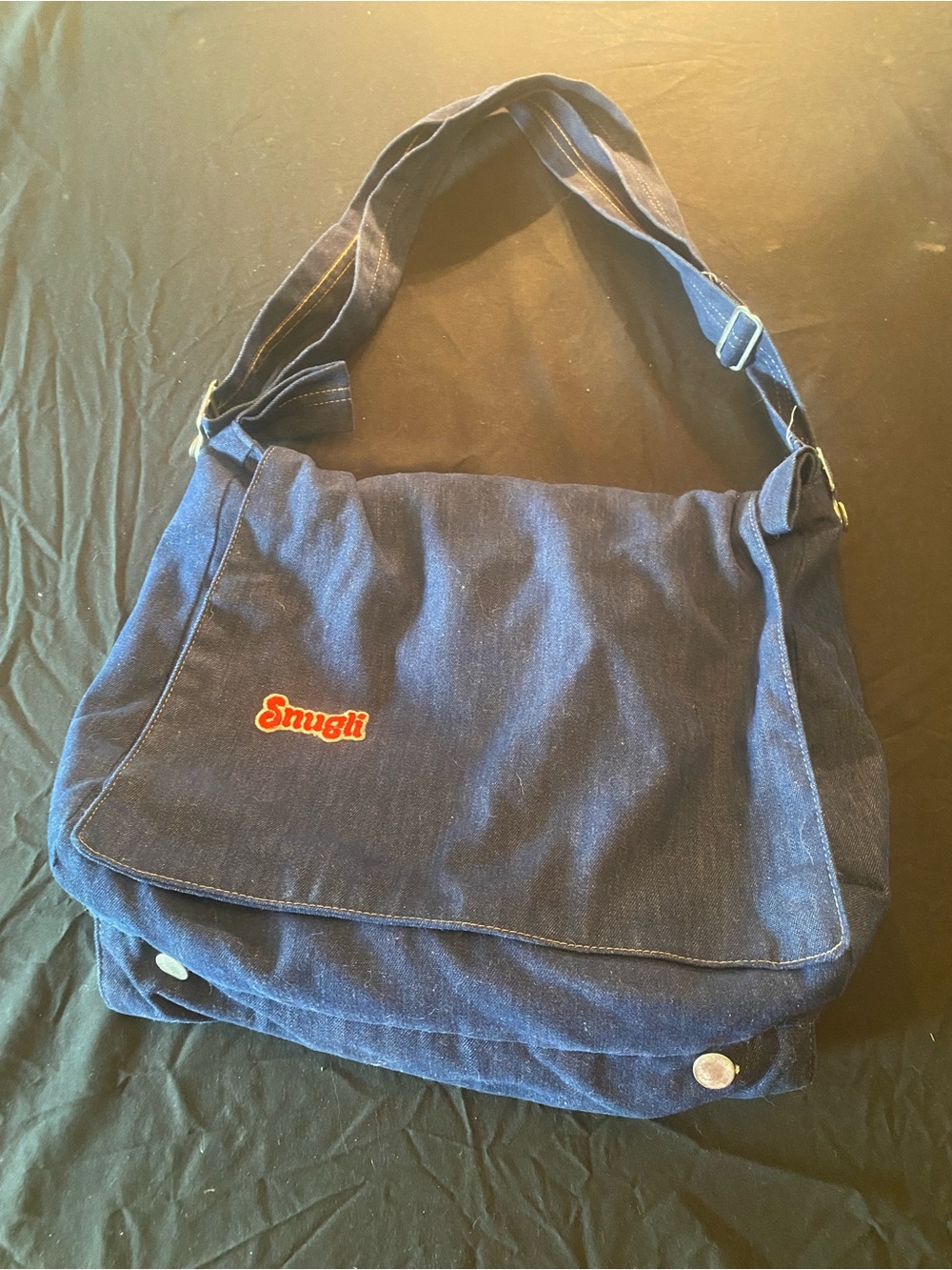 Snugli 1990s vintage Navy Canvas Baby diaper bag